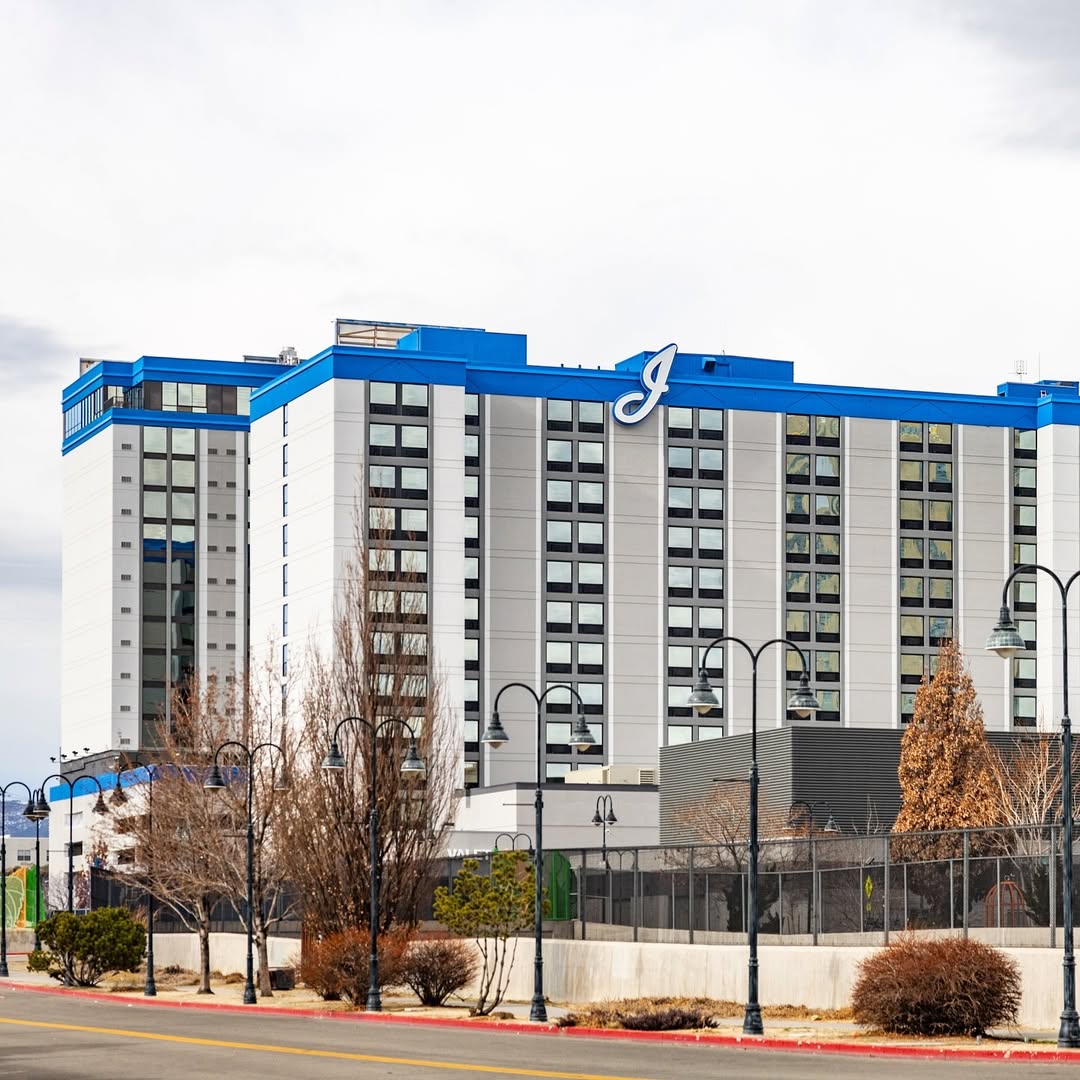 J Resort hotel exterior, downtown Reno — steps from the soccer fields